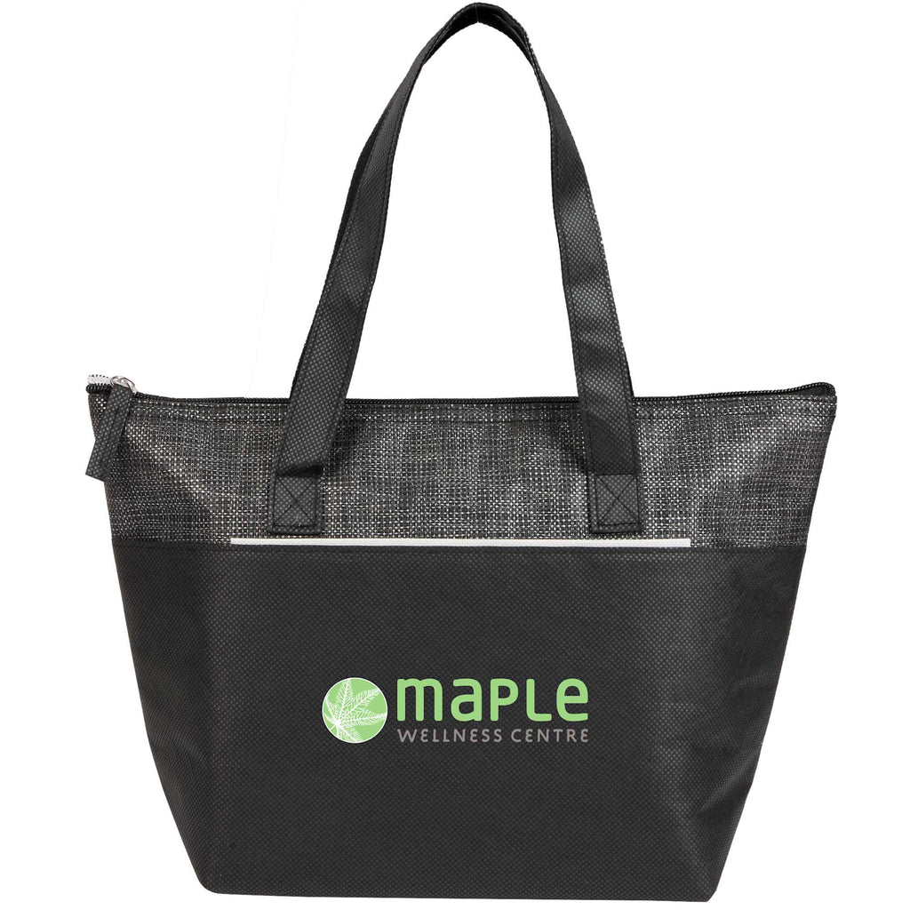 Mist Recycled Non-Woven Tote Cooler for 9 Cans - Black - Front