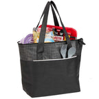 Mist Recycled Non-Woven Tote Cooler for 9 Cans Embroidery - Black - Propped