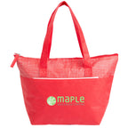 Mist Recycled Non-Woven Tote Cooler for 9 Cans Embroidery - Red - Front
