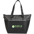 Mist Recycled Non-Woven Tote Cooler for 9 Cans Full Color - Black - Front