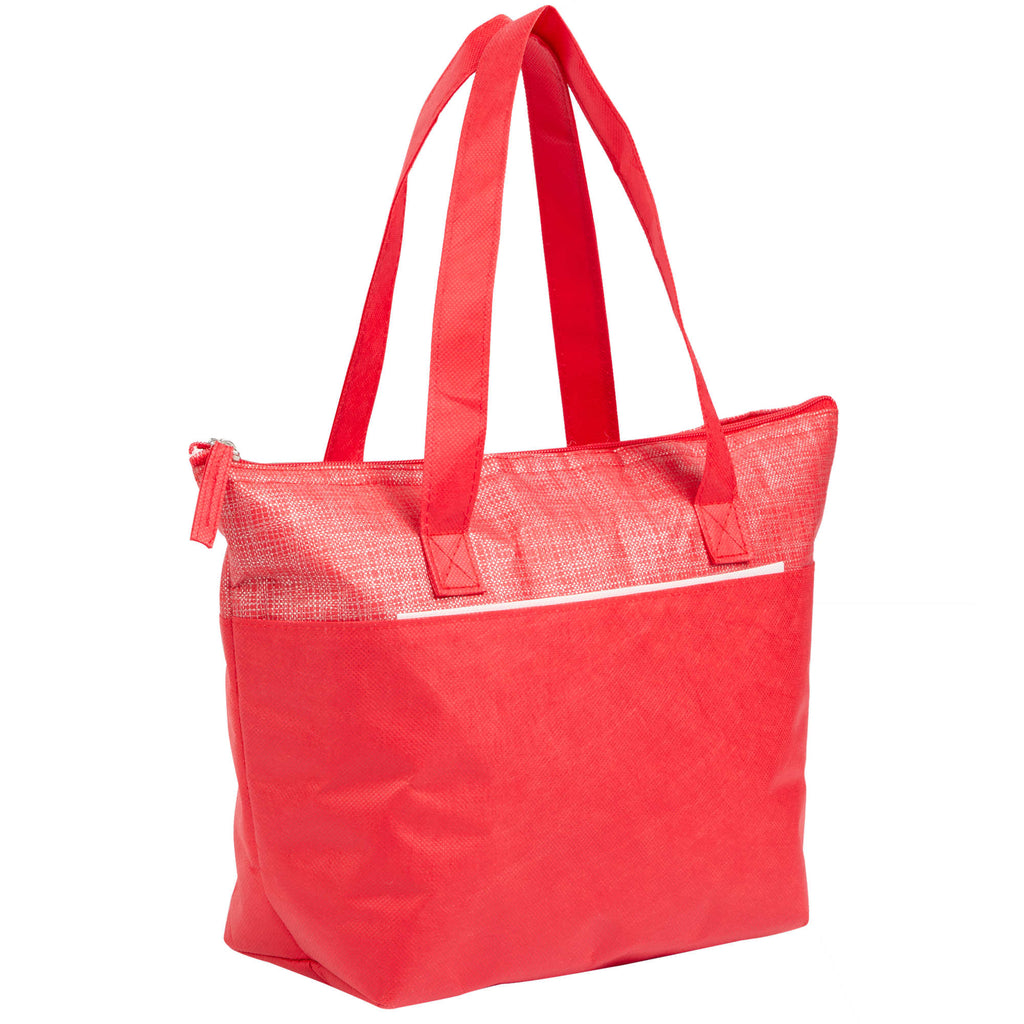 Mist Recycled Non-Woven Tote Cooler for 9 Cans - Red - Right Angle