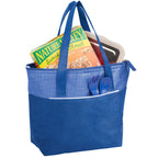 Mist Recycled Non-Woven Tote Cooler for 9 Cans - Royal - Propped