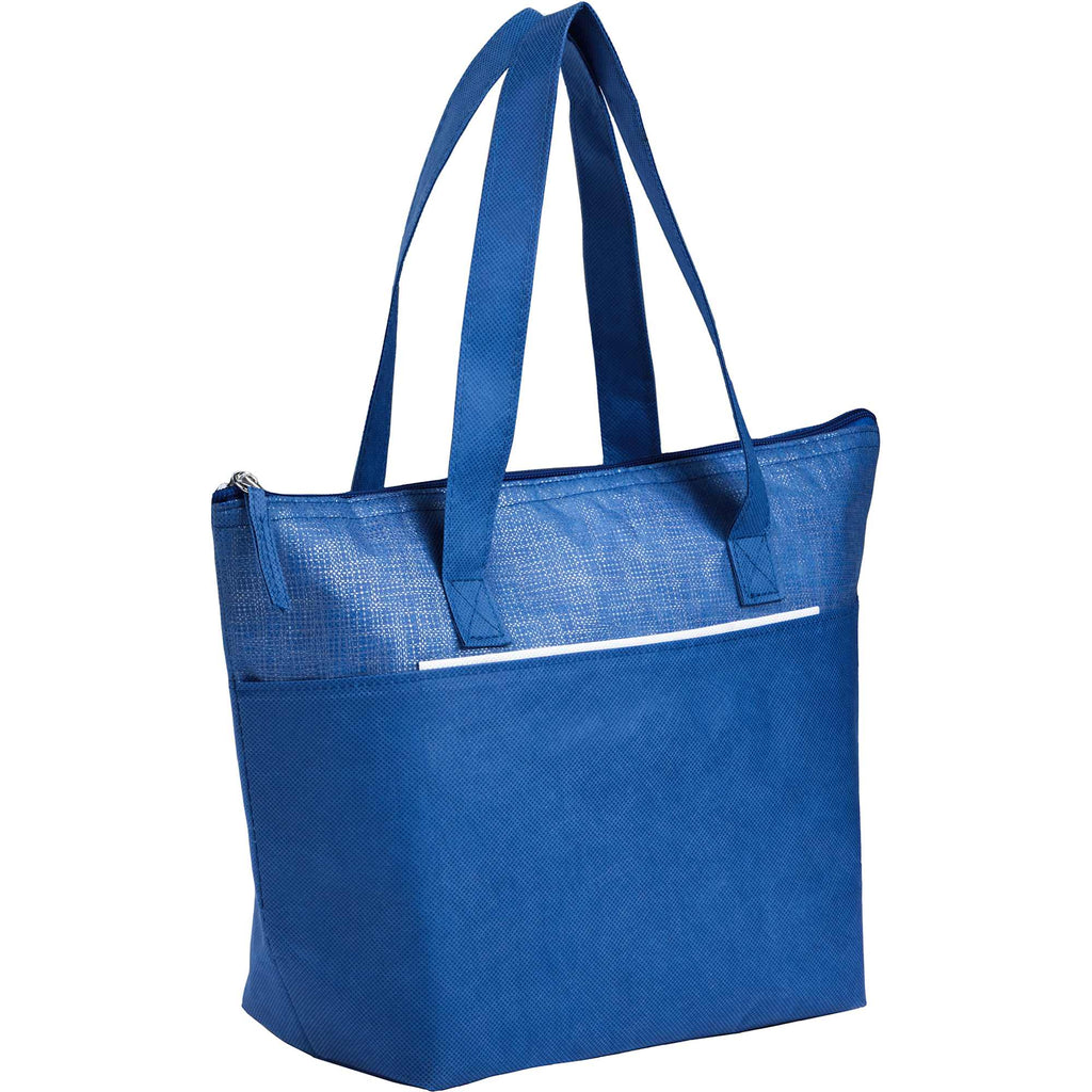 Mist Recycled Non-Woven Tote Cooler for 9 Cans - Royal - Right Angle