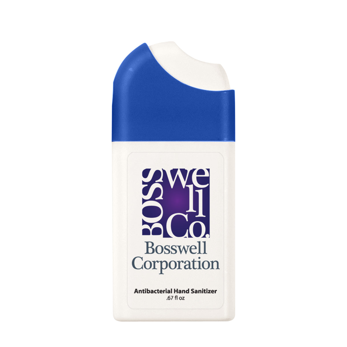 Misting Hand Sanitizer Spray, 0.67 oz - White with Blue - Full Color on a Clear Label