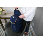 Mobile Office Hybrid Laptop Backpack with Desk Organizer Embroidery - Navy Heather - View 11