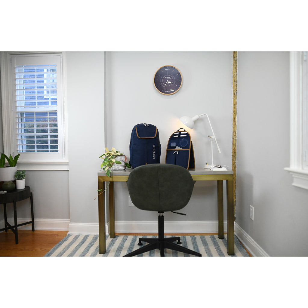 Mobile Office Hybrid Laptop Backpack with Desk Organizer Embroidery - Navy Heather - View 13