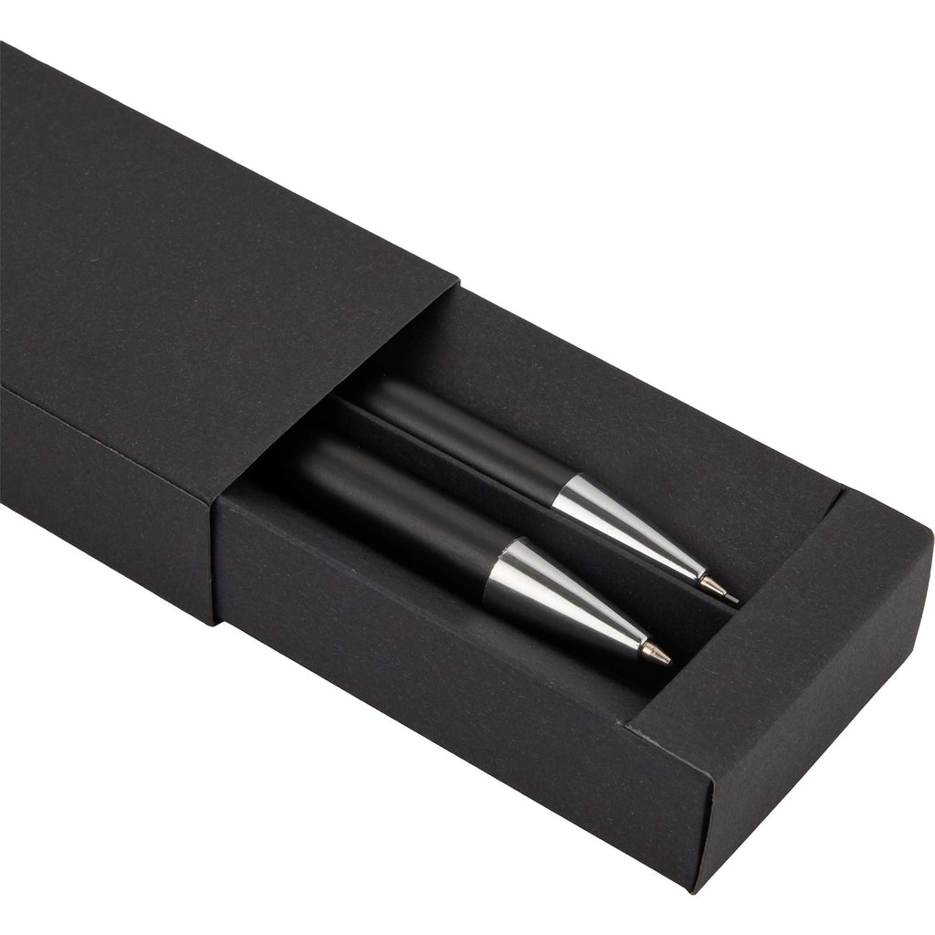 Mod Matte Pen and Pencil Set in Recycled Aluminum Full Color - Black - Detail