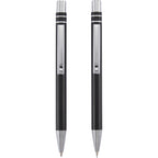 Mod Matte Pen and Pencil Set in Recycled Aluminum Full Color - Black - Top