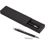 Mod Matte Pen and Pencil Set in Recycled Aluminum Laser Engraving - Black - Detail 2