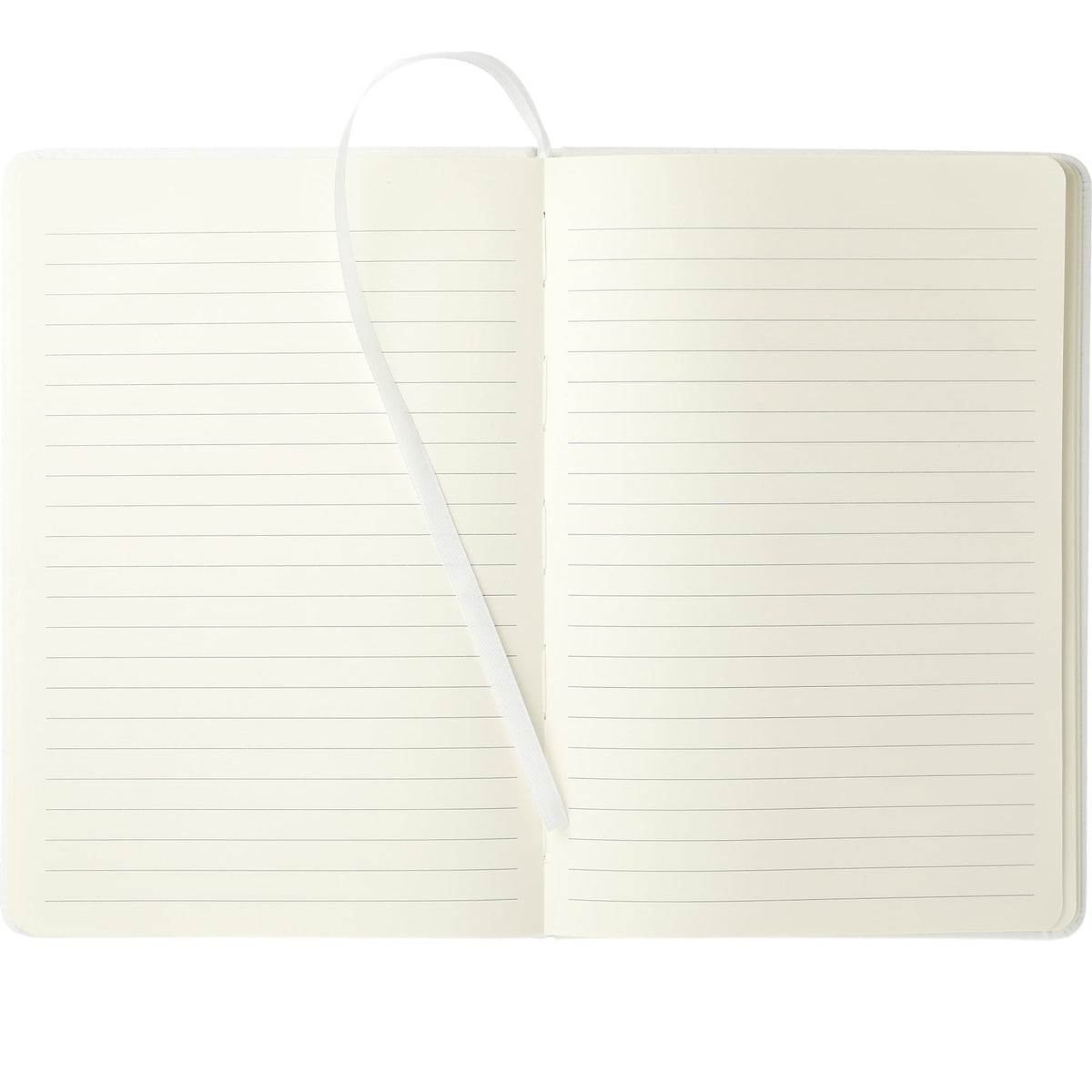 Moda Hardbound Notebook with Phone Pocket, 6 x 8 Inches Debossing - White - Front 2