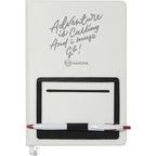 Moda Hardbound Notebook with Phone Pocket, 6 x 8 Inches Debossing - White - Front