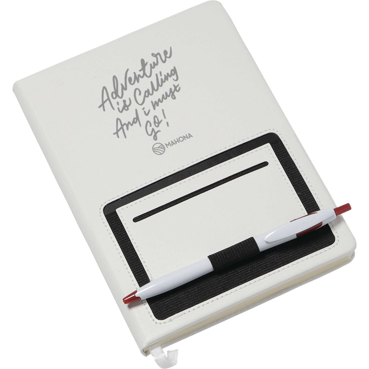 Moda Hardbound Notebook with Phone Pocket, 6 x 8 Inches - White - Photo 2