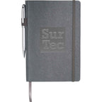 Modena Textured Hardcover Journal, 5.5 x 8.5 Inches Debossing - Gunmetal - Front