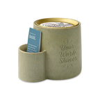 Modern Sprout Ember Earth Soy Candle and Planter Laser Engraving - Pebble/ Photosynthesis - View 1