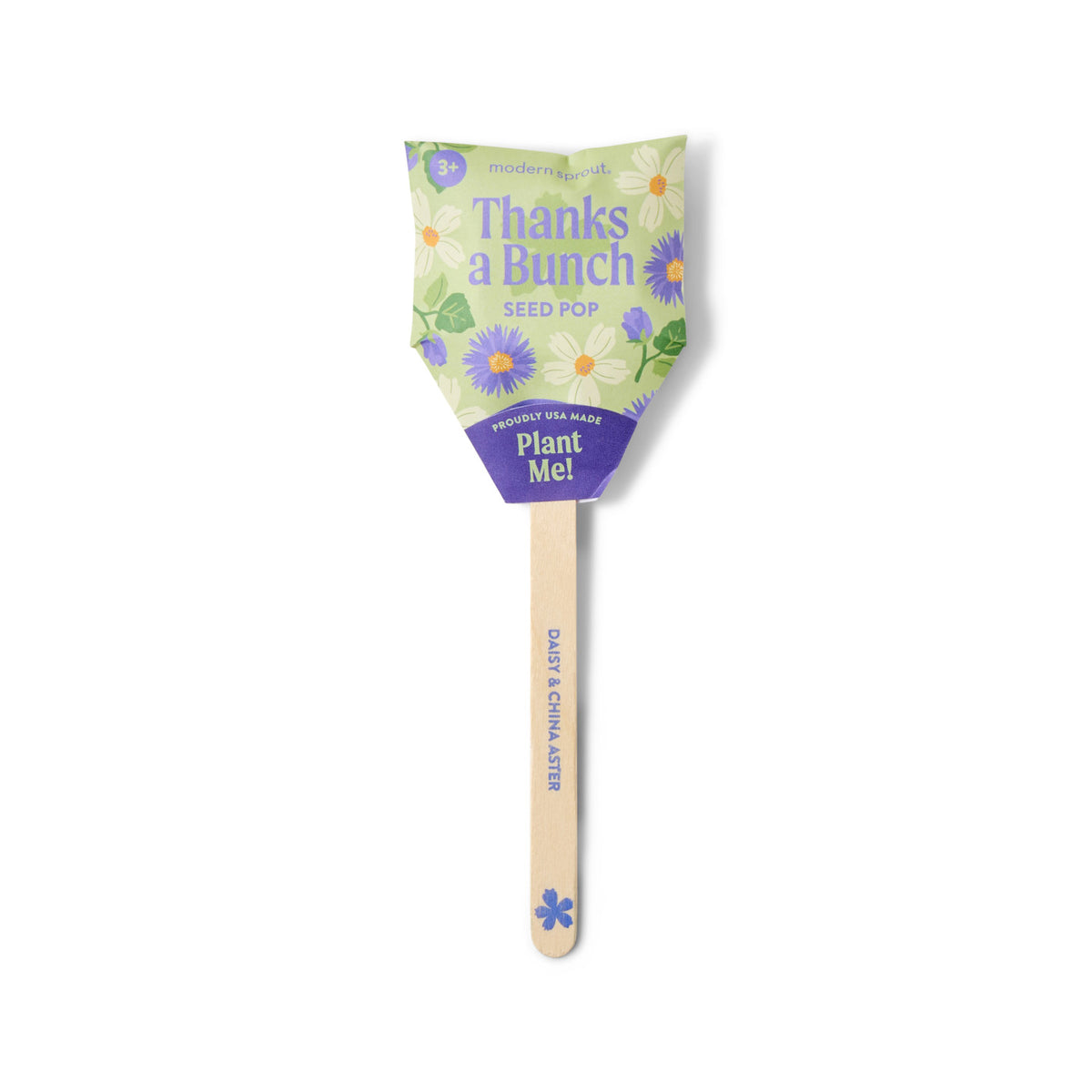 Modern Sprout Flower Seed Pop Trio in a Cotton Pouch Transfer - Natural - View 2