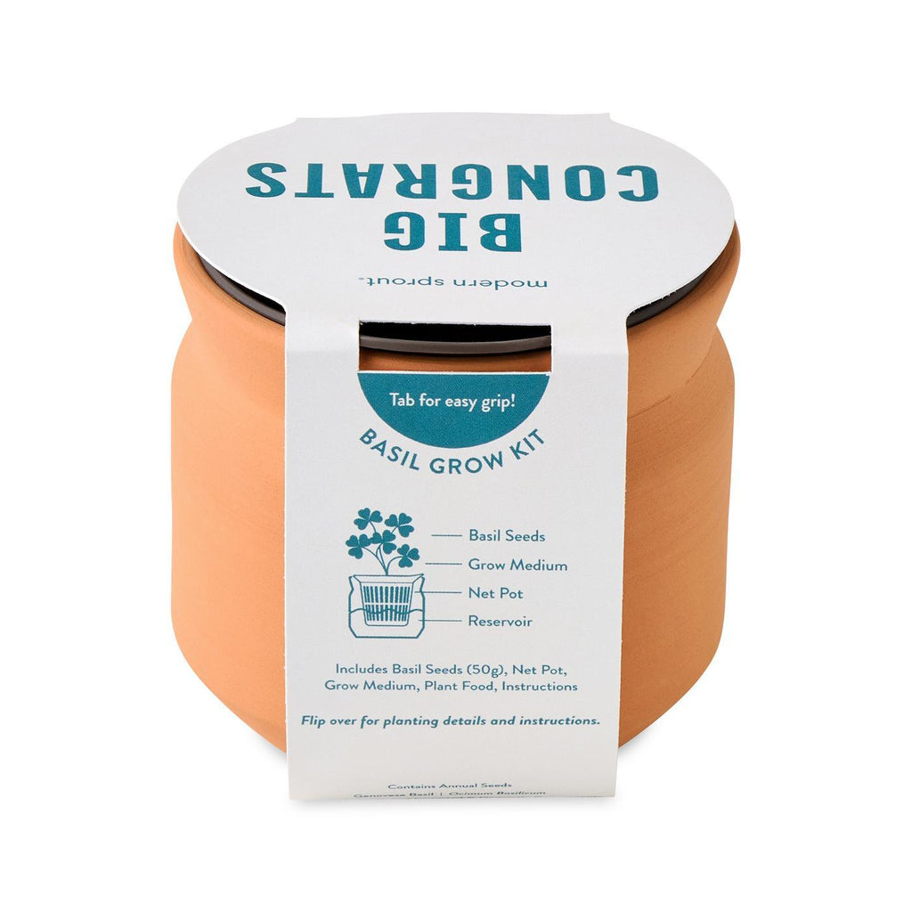 Modern Sprout Tiny Terracotta Grow Kit, Big Congrats Laser Engraving - Terracotta - View 6