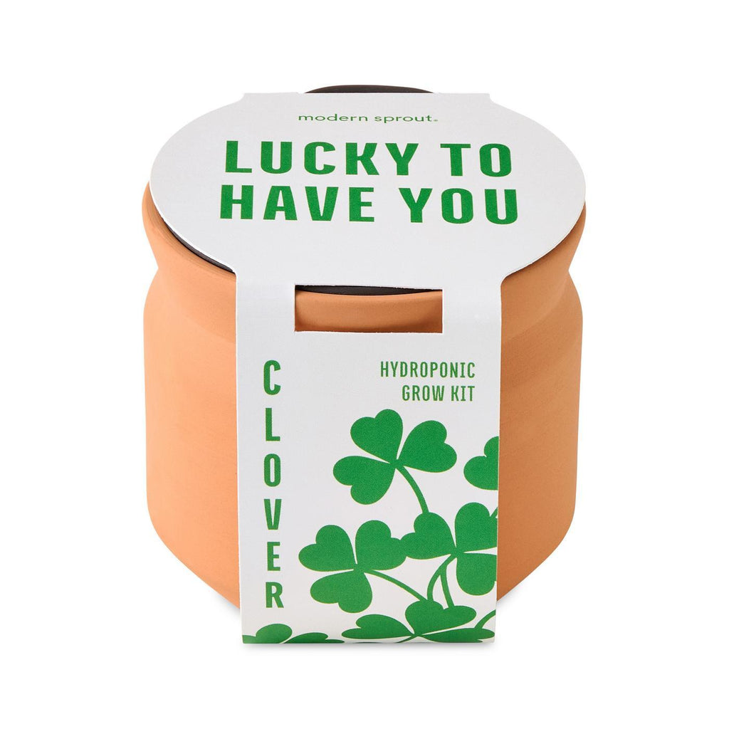 Modern Sprout Tiny Terracotta Grow Kit, Lucky to Have You Laser Engraving - Terracotta - View 3