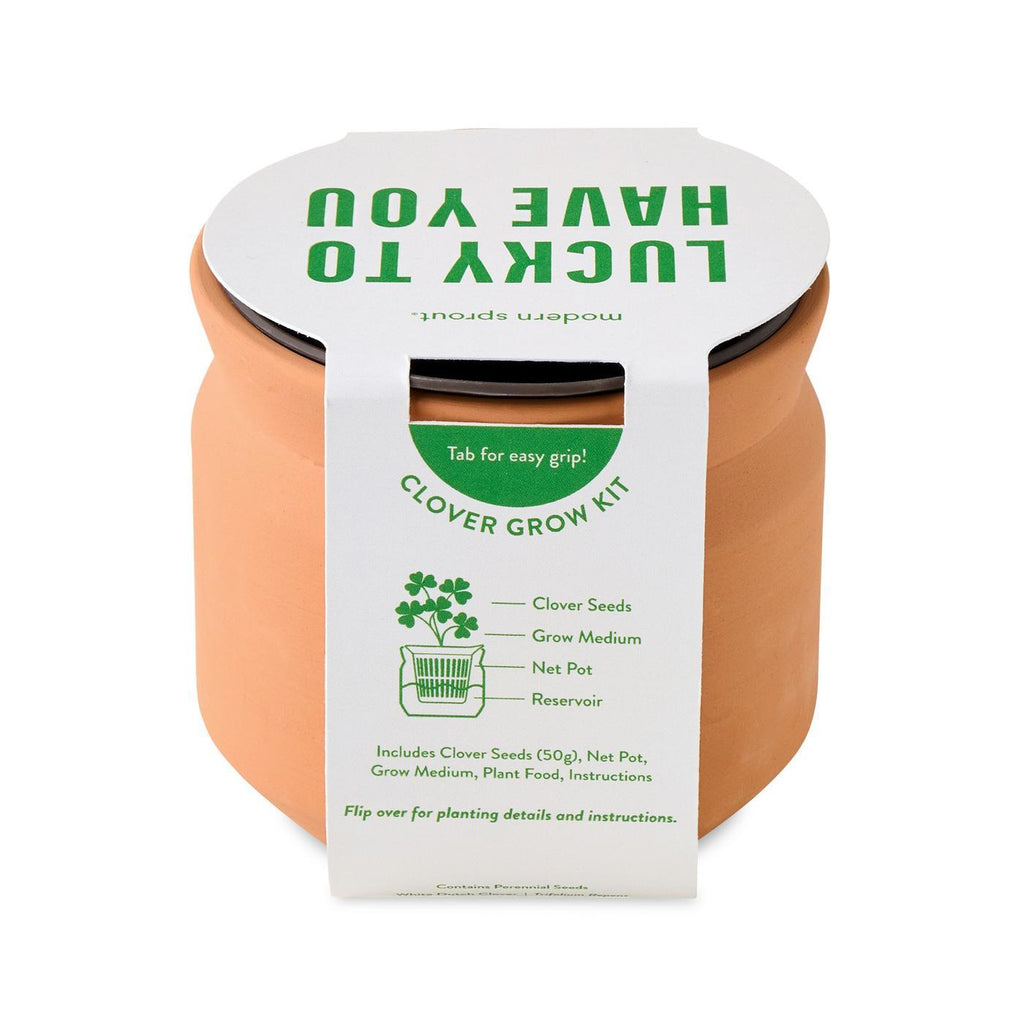 Modern Sprout Tiny Terracotta Grow Kit, Lucky to Have You Laser Engraving - Terracotta - View 5