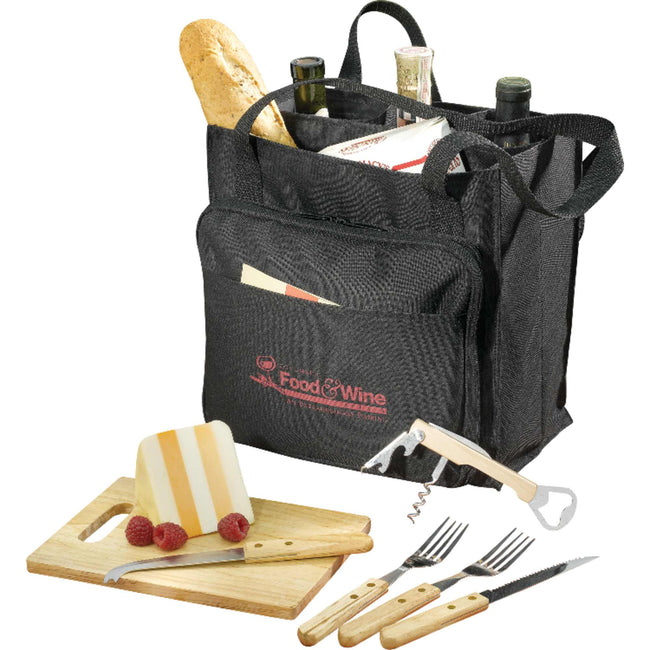 Modesto Wine and Picnic Tote Set, 7 Pieces Transfer