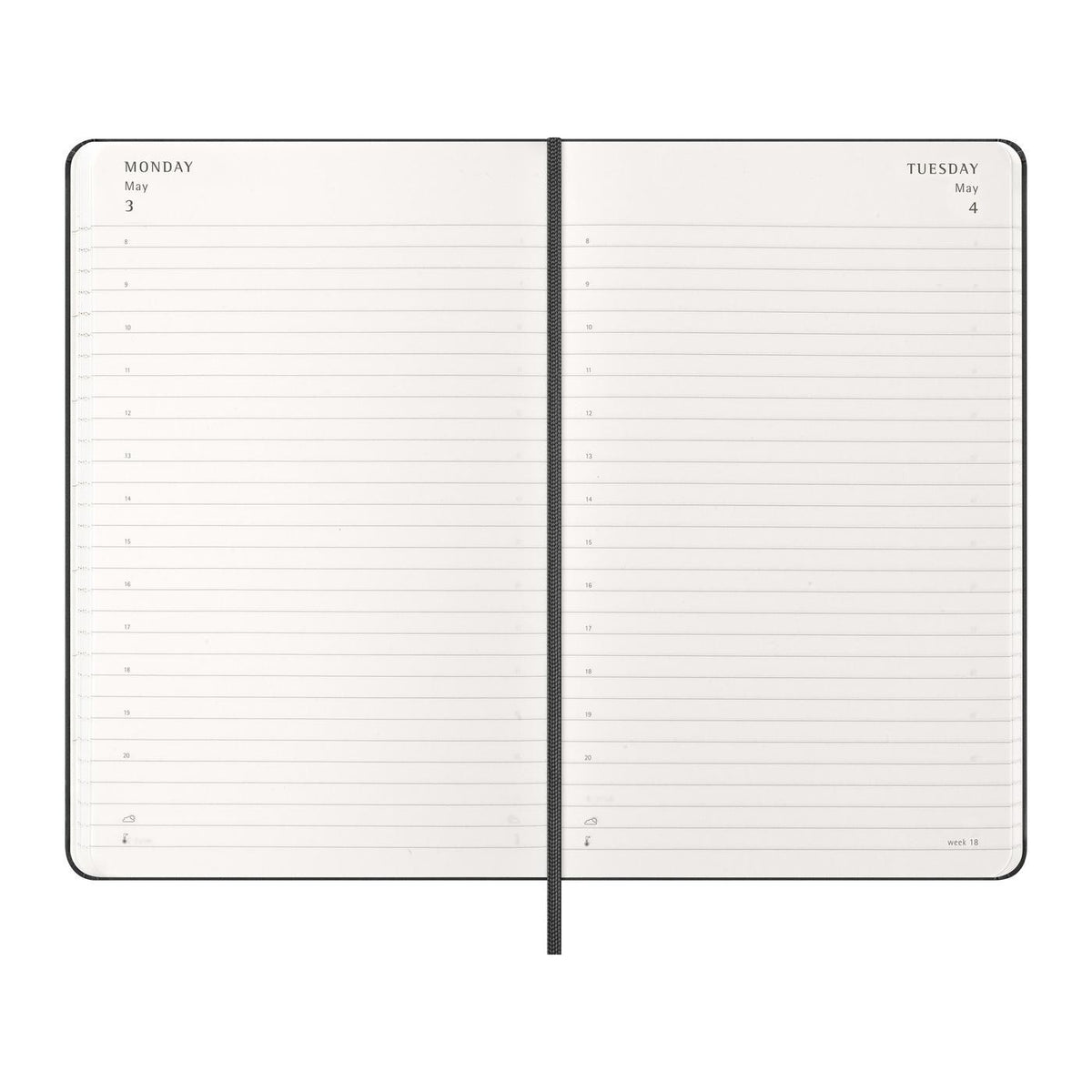 Moleskine 2027 Daily Planner with Hard Cover, Large Debossing - Black - View 3