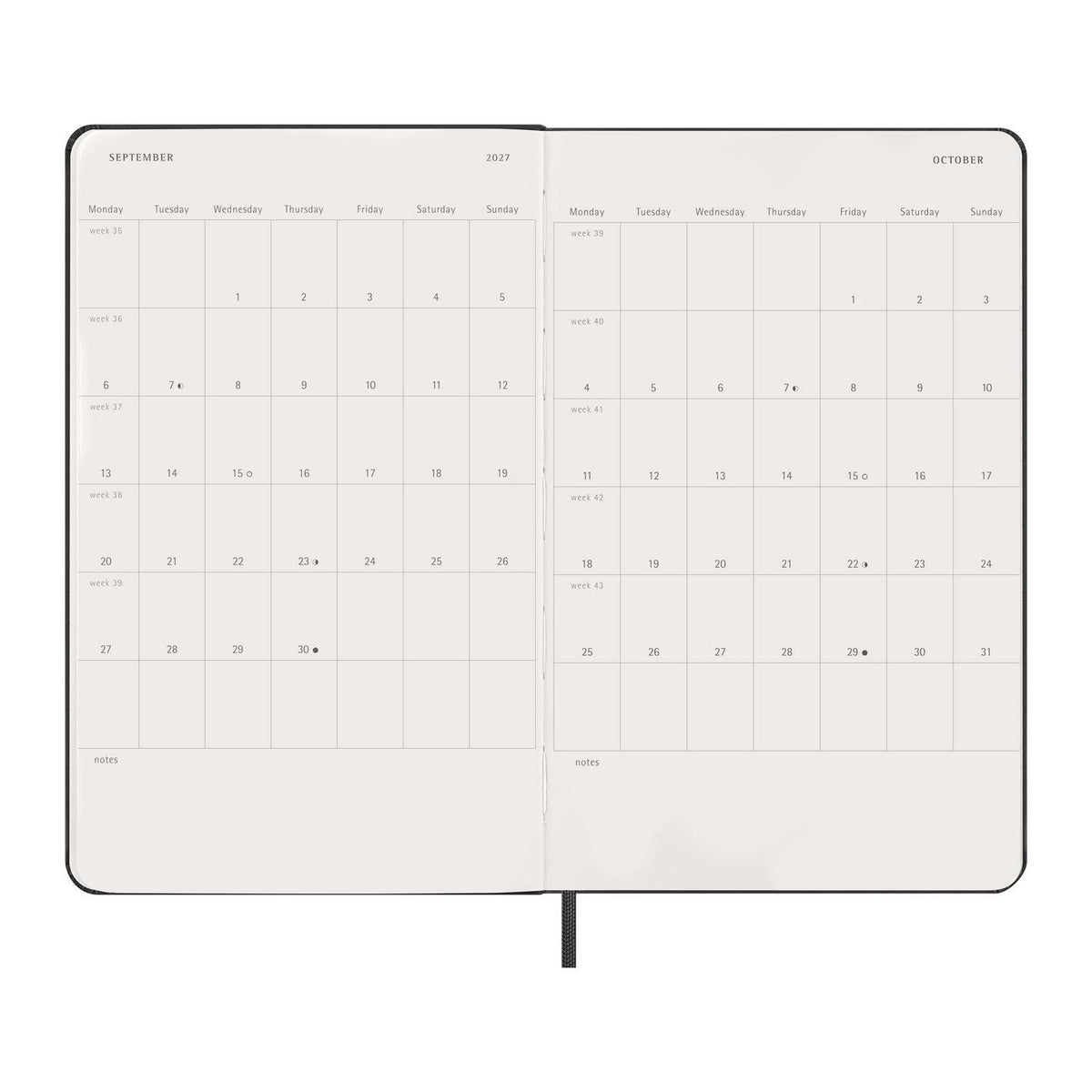 Moleskine 2027 Daily Planner with Hard Cover, Large Debossing - Black - View 4