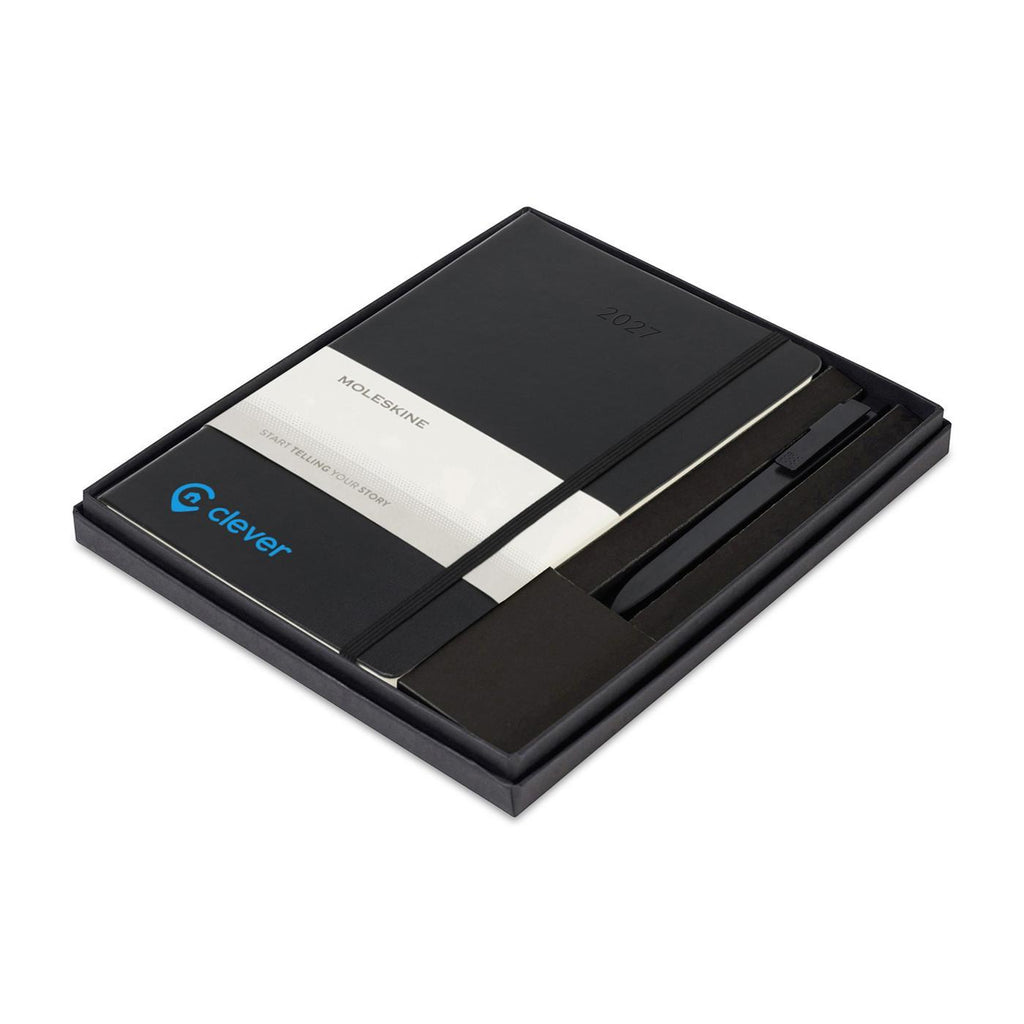 Moleskine 2027 Weekly Planner and GO Pen Set, Hard Cover Debossing - Black - View 1