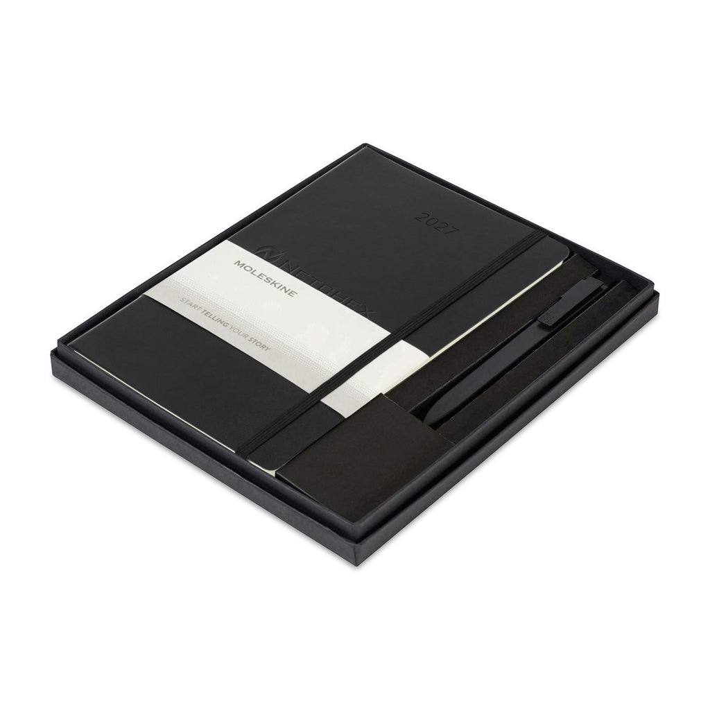 Moleskine 2027 Weekly Planner and GO Pen Set, Soft Cover Laser Engraving - Black - View 1