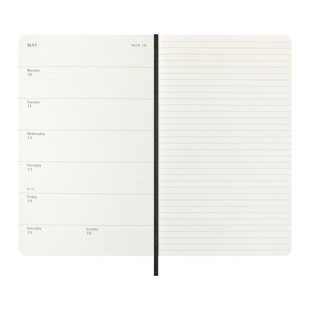 Moleskine 2027 Weekly Planner with Soft Cover, Large Debossing - Black - View 3
