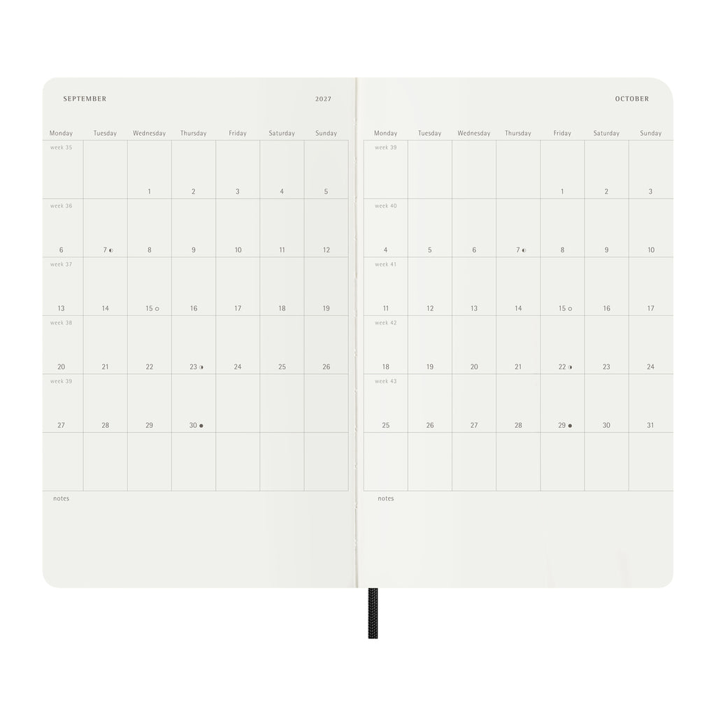 Moleskine 2027 Weekly Planner with Soft Cover, Large Debossing - Black - View 4