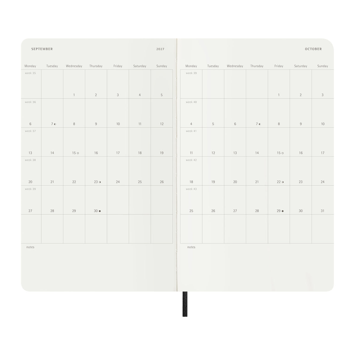 Moleskine 2027 Weekly Planner with Soft Cover, Large Debossing - Black - View 4
