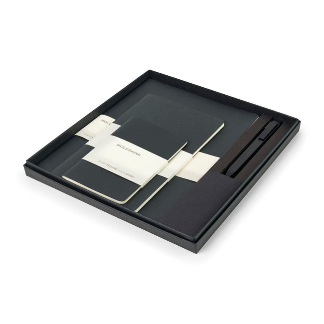 Moleskine Cahier Journals and GO Pen Gift Set, Assorted Sizes Debossing