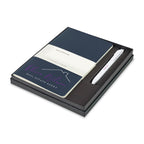 Moleskine Cahier Journals and GO Pen Gift Set, Large Debossing - Sapphire Blue/White - View 1