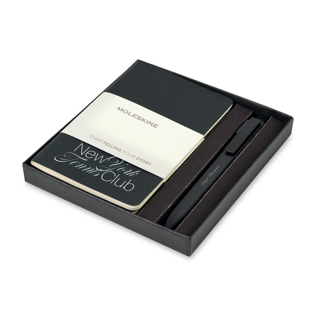 Moleskine Cahier Journals and GO Pen Gift Set, Pocket Debossing