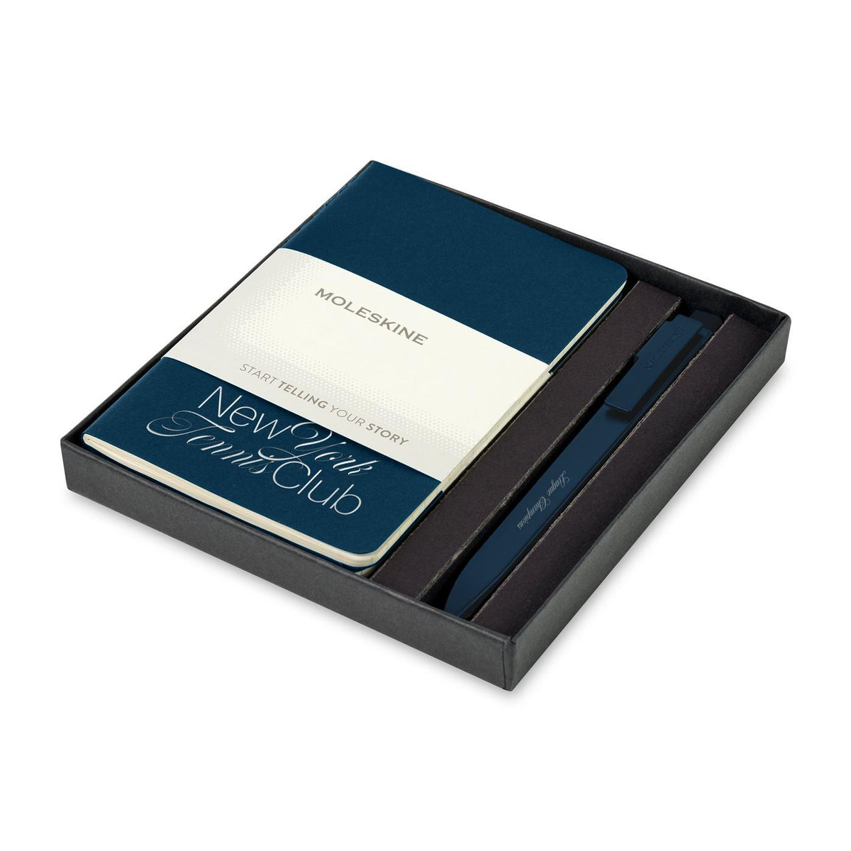 Moleskine Cahier Journals and GO Pen Gift Set, Pocket Debossing - Sapphire Blue / Sapphire Blue - View 1