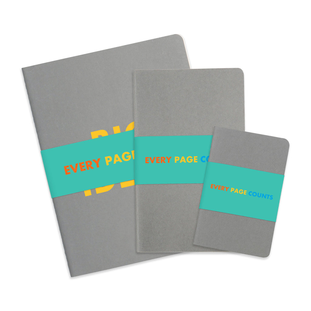 Moleskine Cahier Journals in a Gift Box, Assorted Sizes - Pebble Grey - View 3
