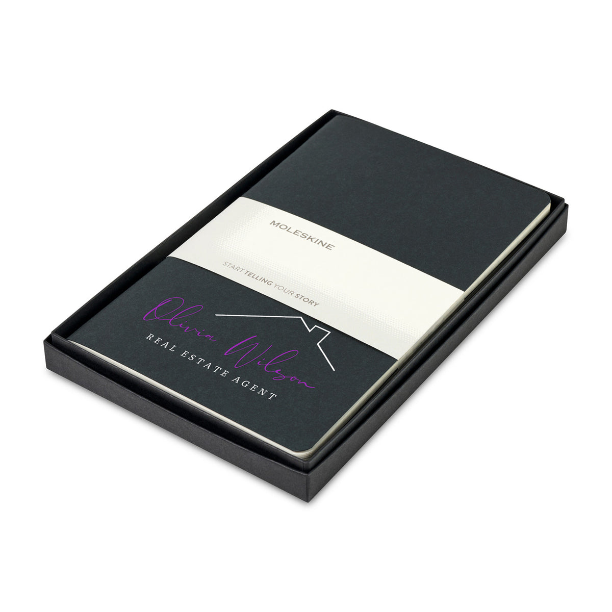 Moleskine Cahier Journals in a Gift Box, Large Debossing - Black - View 1