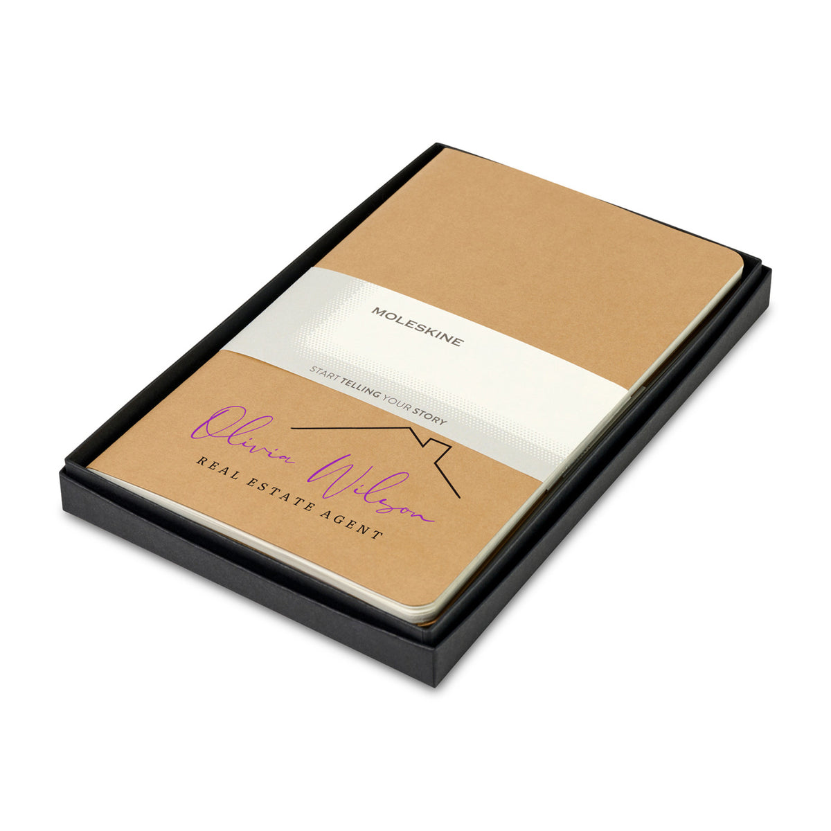 Moleskine Cahier Journals in a Gift Box, Large Debossing - Kraft - View 1