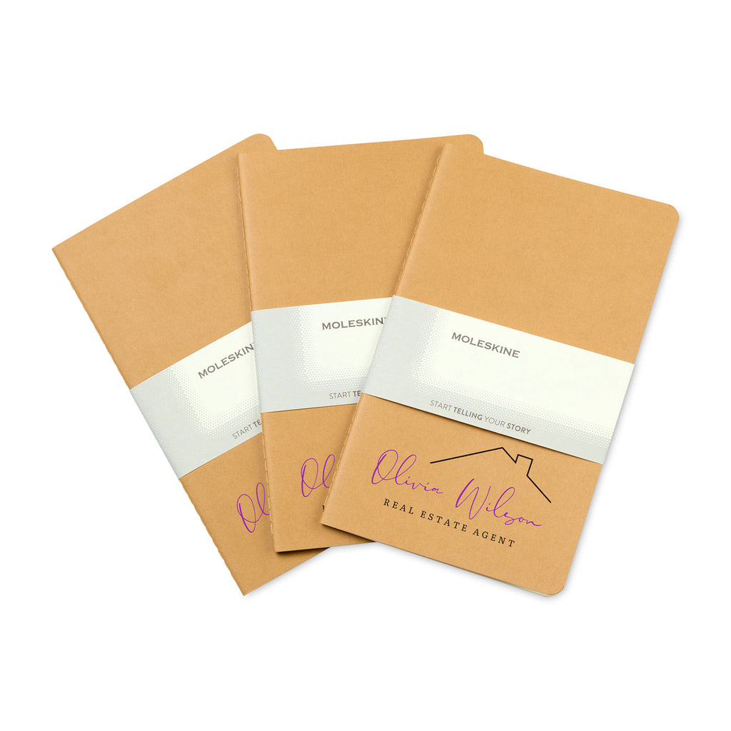 Moleskine Cahier Journals in a Gift Box, Large Debossing - Kraft - View 2