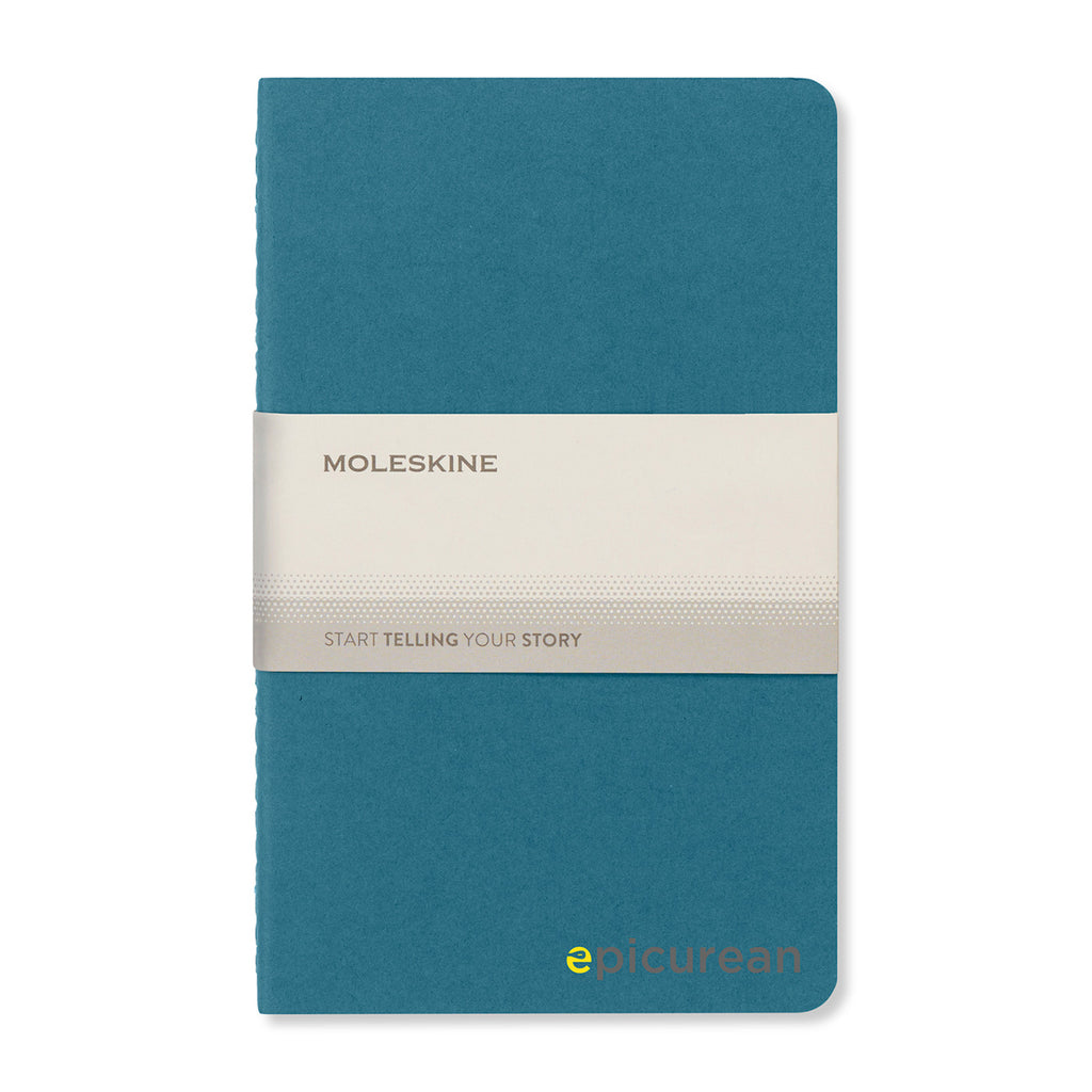 Moleskine Cahier Ruled Journal, Large Debossing - Brisk Blue - View 2