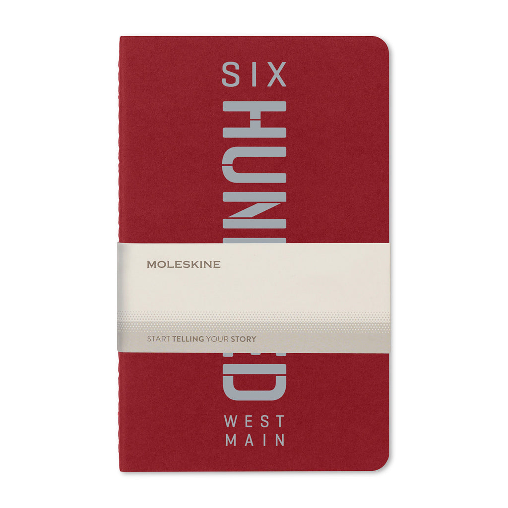Moleskine Cahier Ruled Journal, Large Debossing - Cranberry Red - View 2