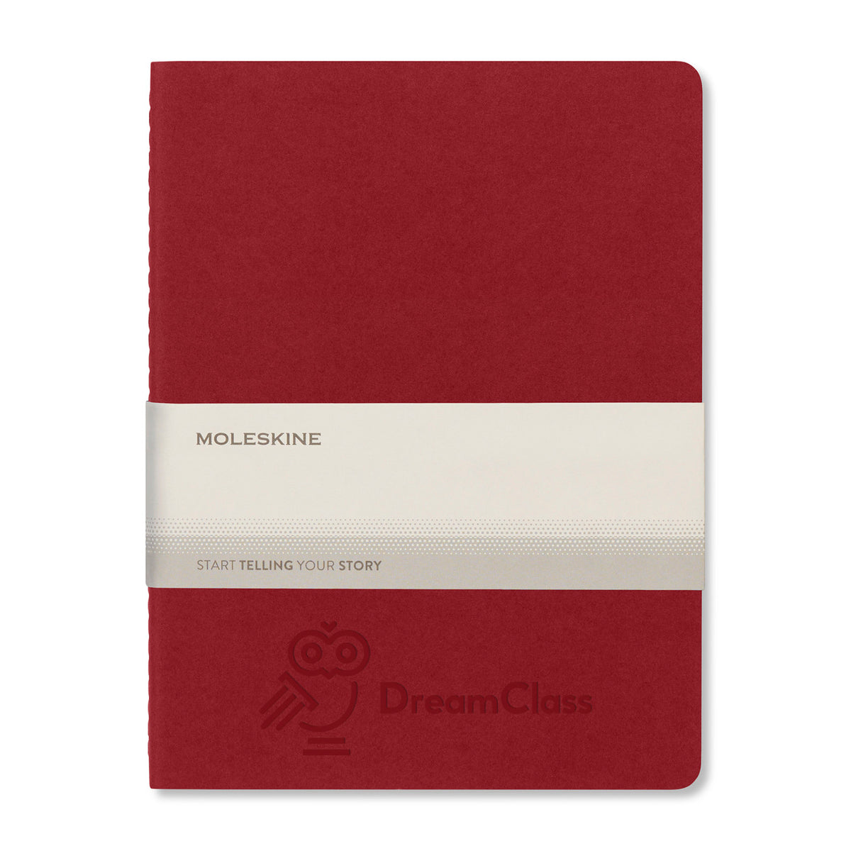 Moleskine Cahier Ruled Journal, X-Large Debossing - Cranberry Red - View 2