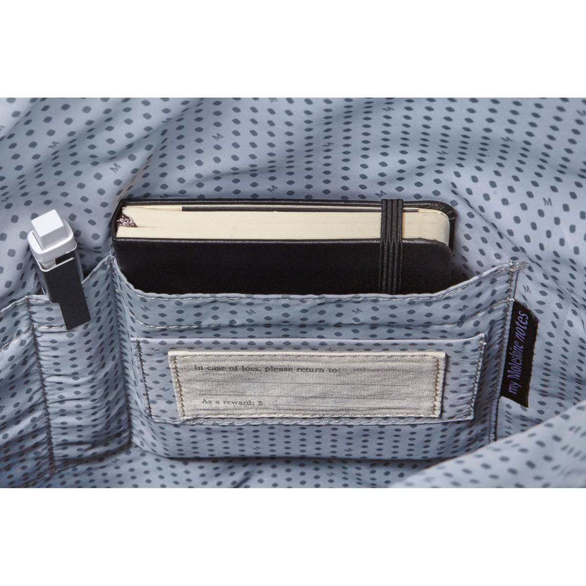 Moleskine Classic Vertical Device Bag with Notebook Embroidery - Black - View 3