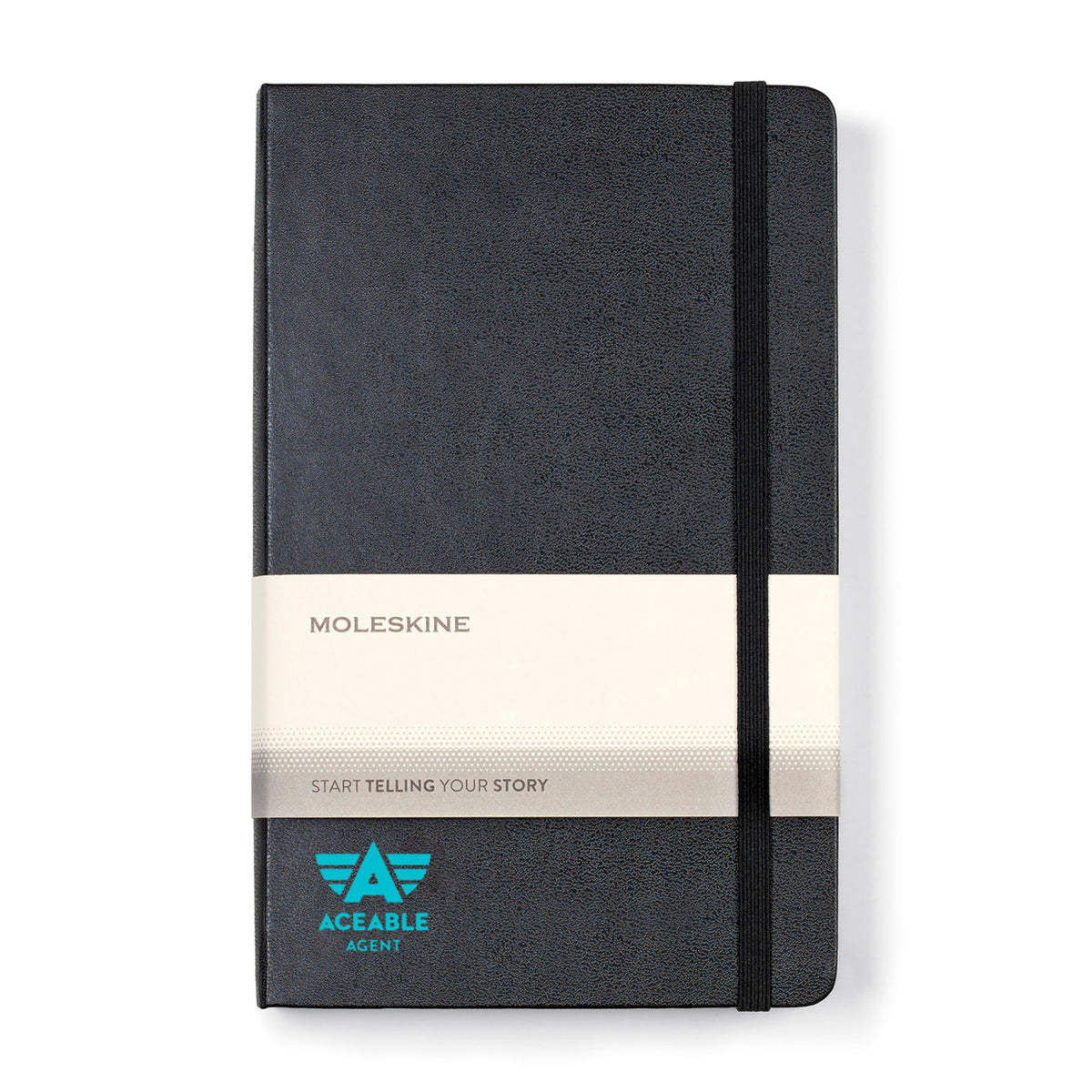 Moleskine Expanded Hard Cover Ruled Notebook, Large Debossing - Black - View 1