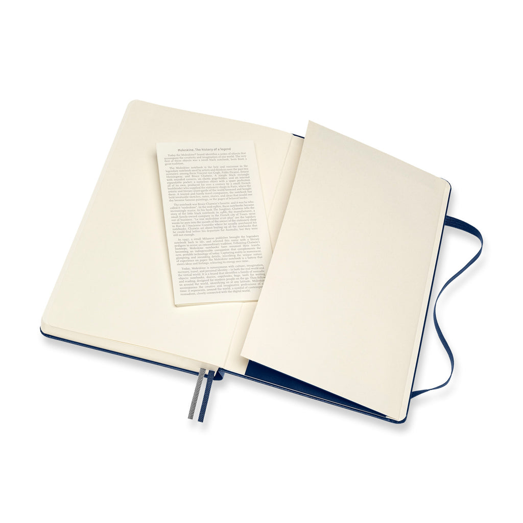 Moleskine Expanded Hard Cover Ruled Notebook, Large Debossing - Sapphire Blue - View 5