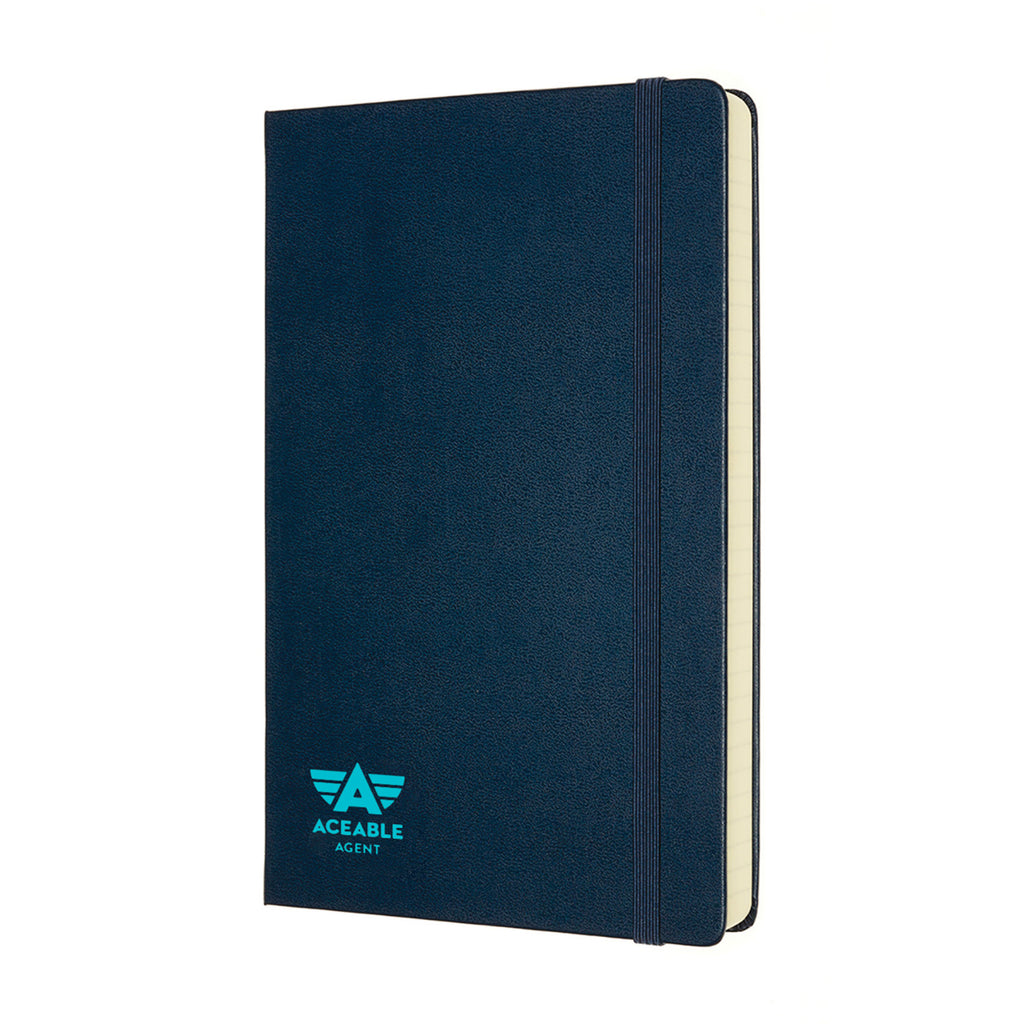 Moleskine Expanded Hard Cover Ruled Notebook, Large - Sapphire Blue - View 3