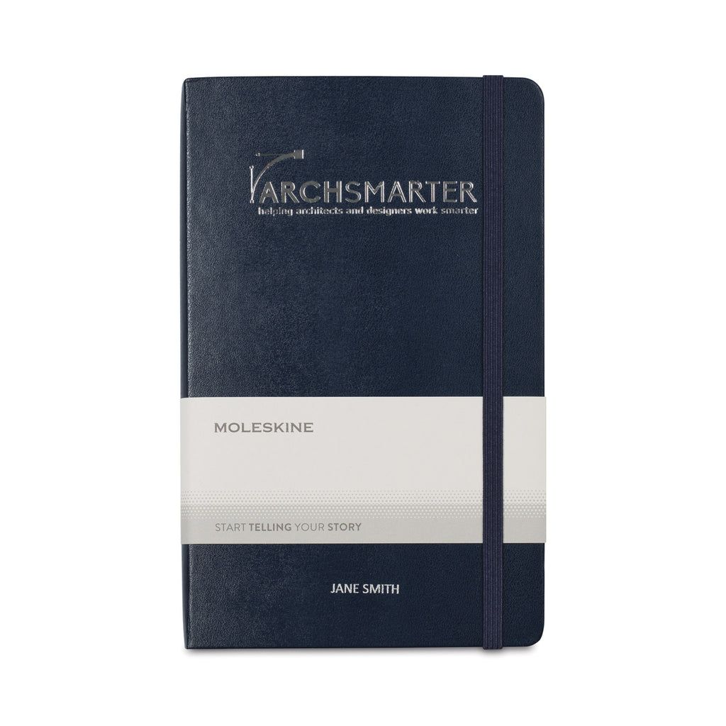Moleskine Hard Cover Double Layout Notebook, Large Debossing - Sapphire Blue - View 1