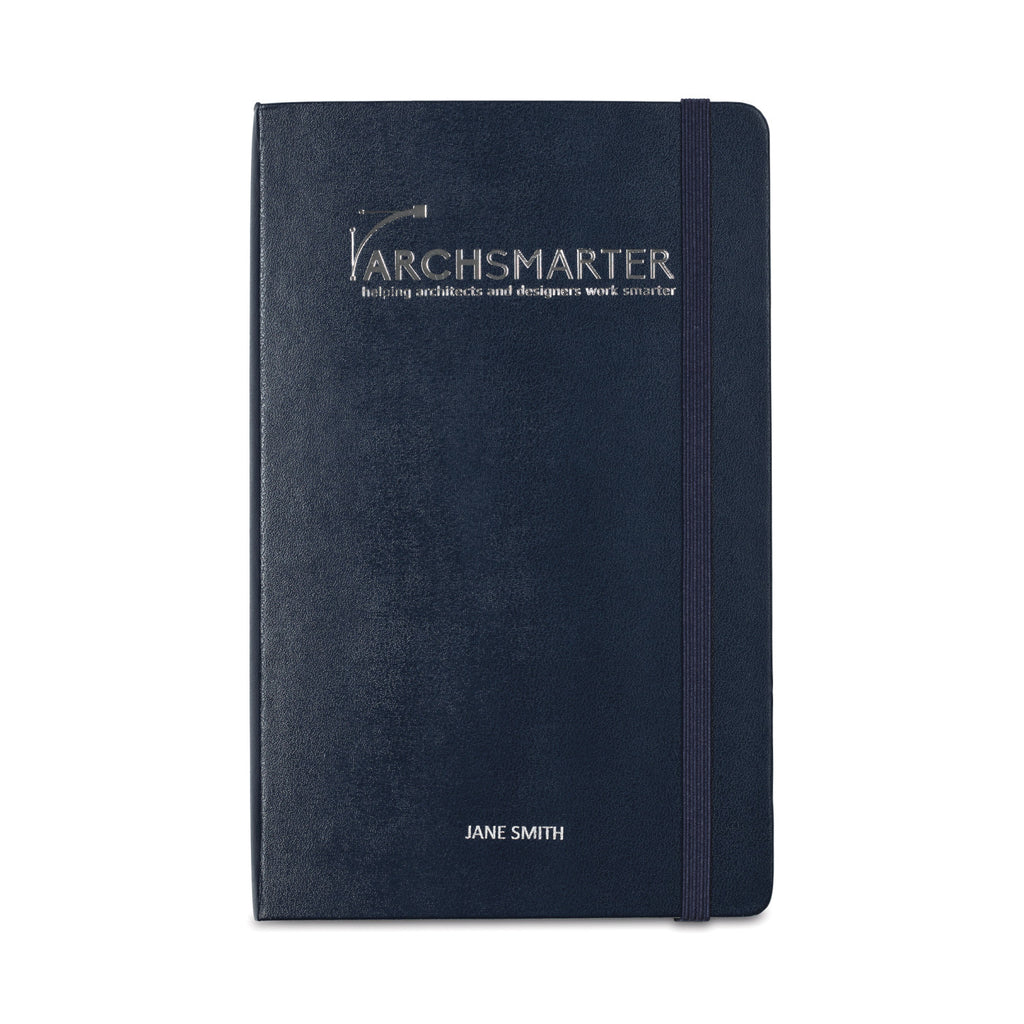 Moleskine Hard Cover Double Layout Notebook, Large Debossing - Sapphire Blue - View 2