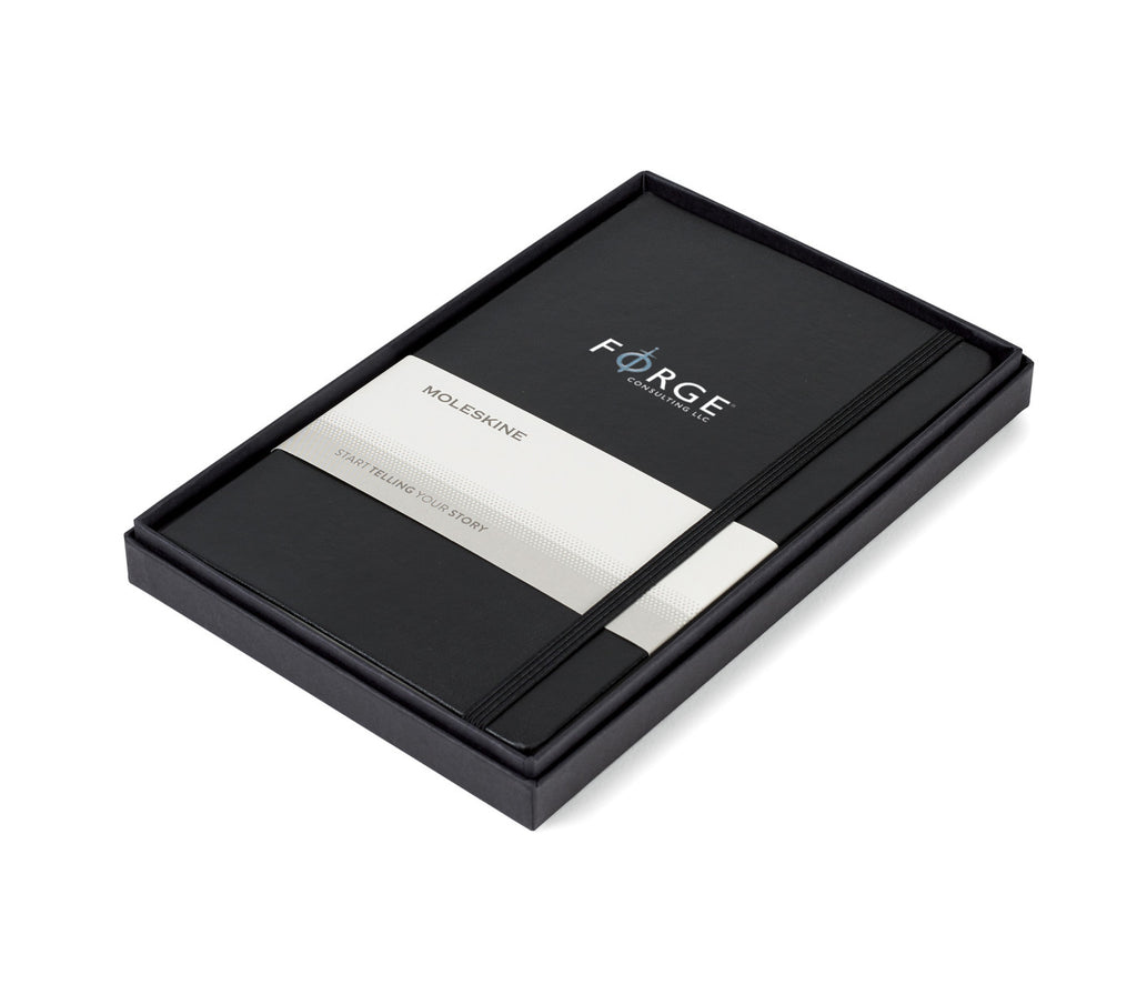 Moleskine Hard Cover Notebook in a Gift Box, Large Laser Engraving - Black - View 2