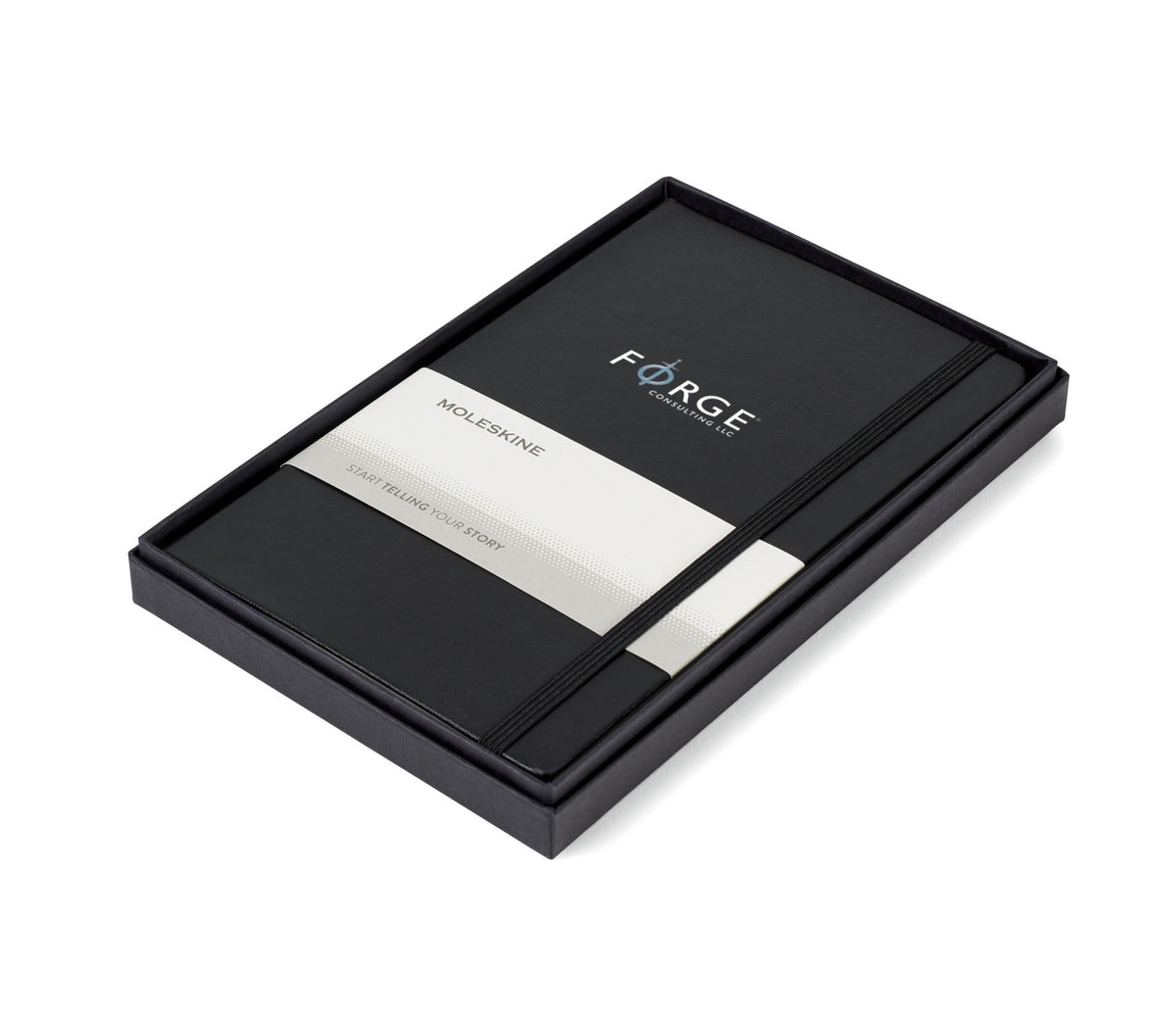 Moleskine Hard Cover Notebook in a Gift Box, Large Laser Engraving - Black - View 2