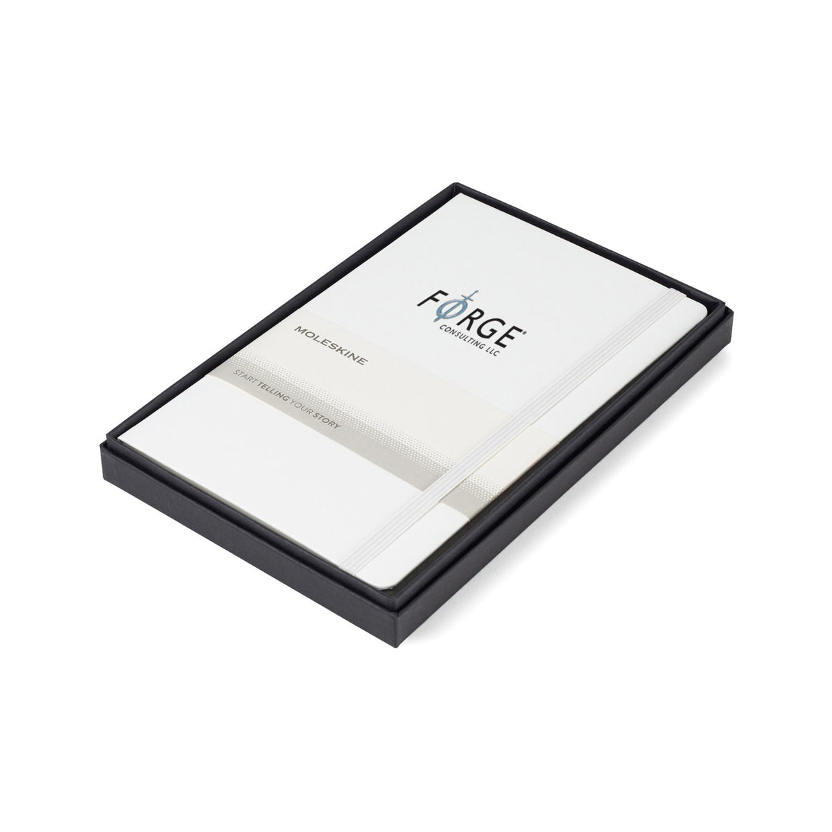 Moleskine Hard Cover Notebook in a Gift Box, Large Laser Engraving - White - View 1